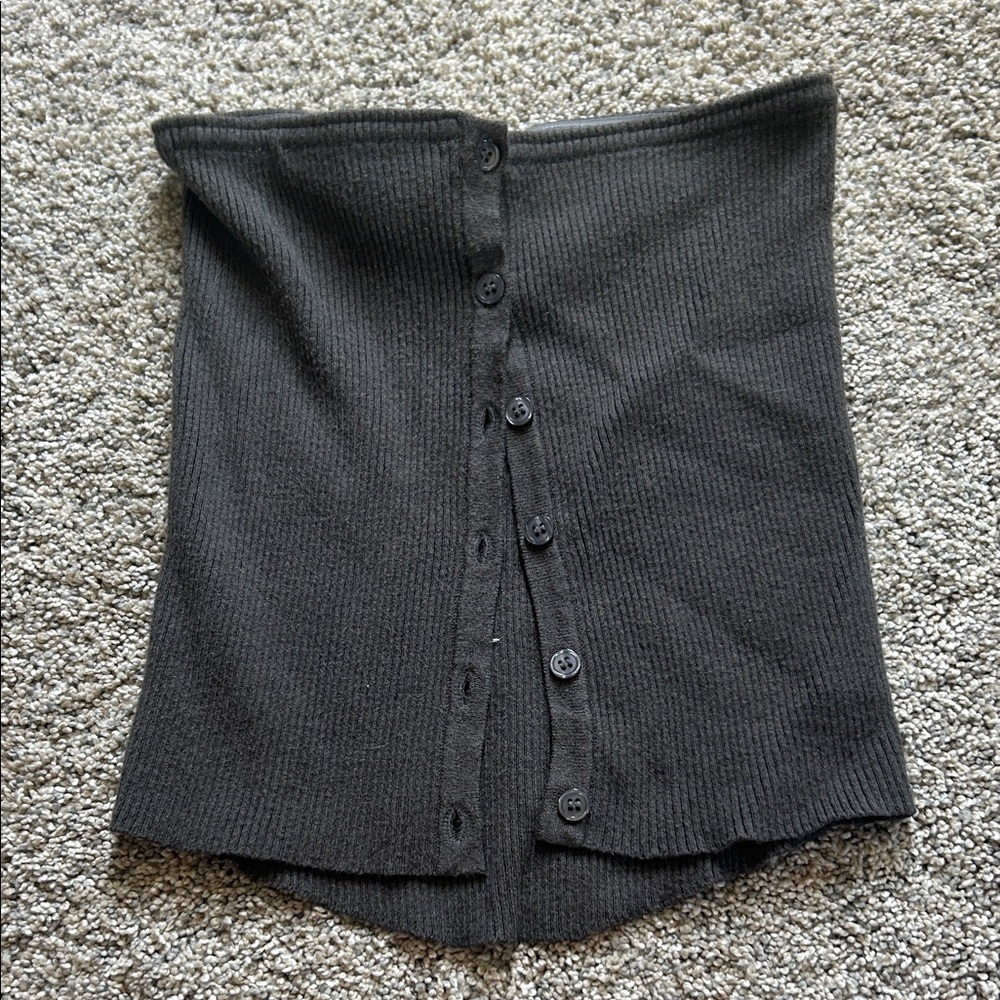 Black Button-Up Tube Top